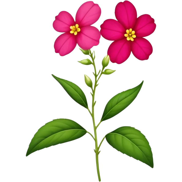 single Impatiens Balsamina flower stem emoji