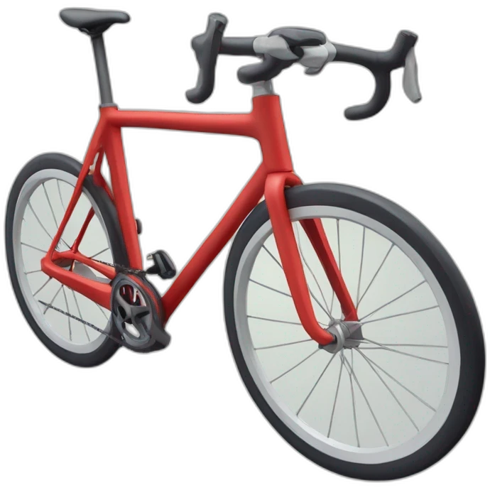 anthropomorphic red fixed gear bike in isometry emoji
