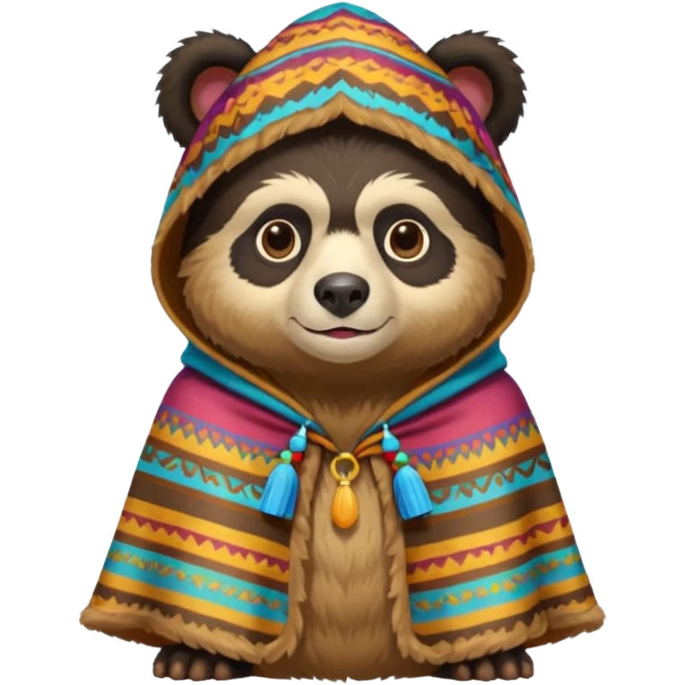 Spectacled bear with a chullo and poncho emoji