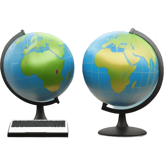 imac and globe with meridians emoji