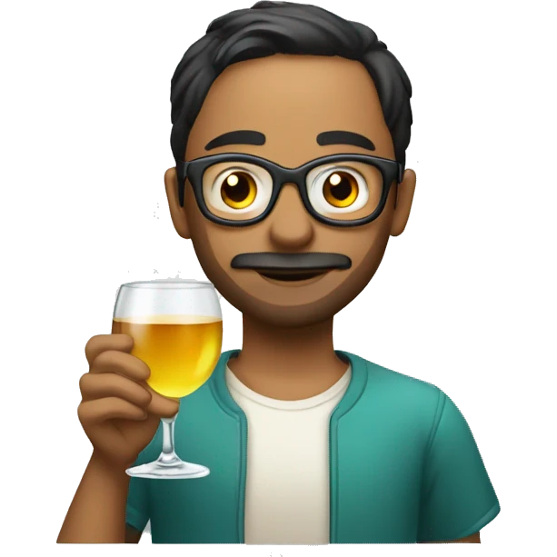 Kiko with a glass emoji