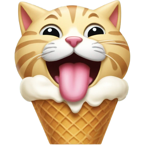 Cat eating ice cream emoji