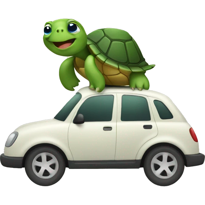 Turtle in car emoji