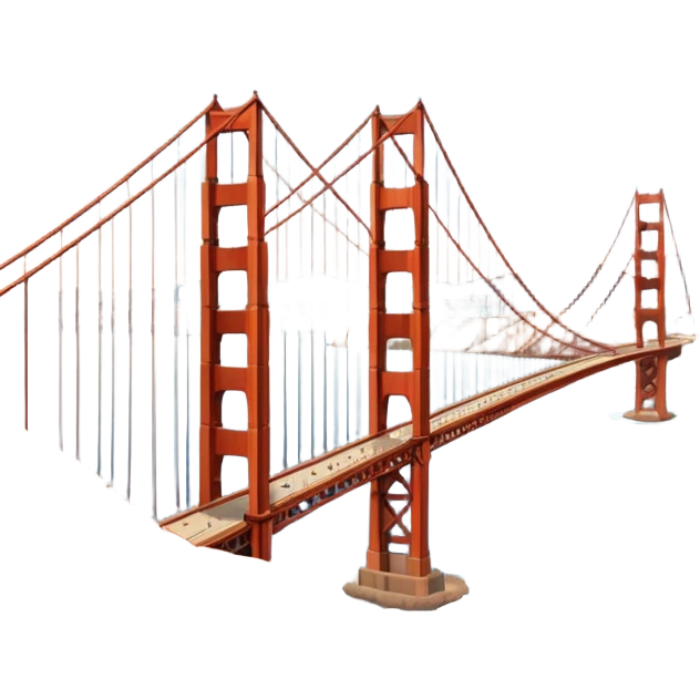 im trying to come up with a classic but still dynamic visual of the golden gate bridge and surrounding hills and the presidio for a work conference. Make it more linear. Include some depth and make it large and rectangular emoji