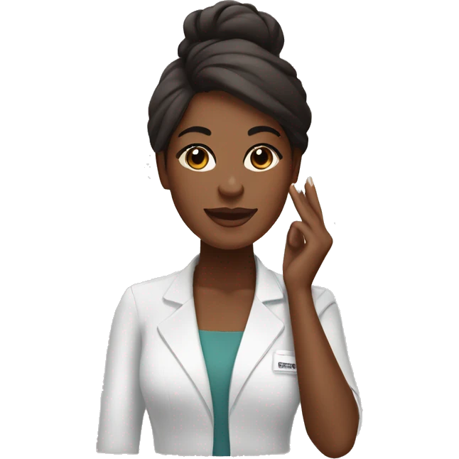 Medium brown skin Esthetician giving facial  emoji