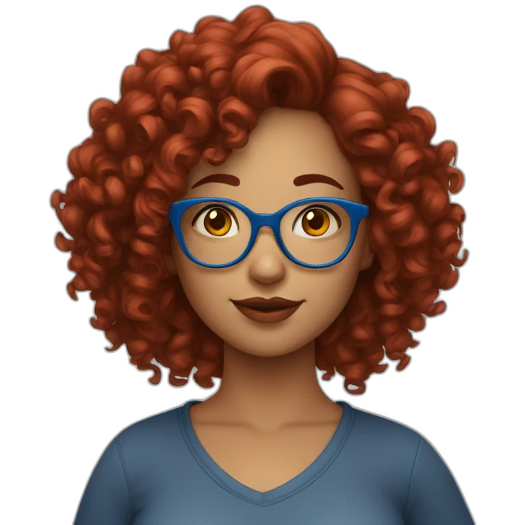 a-curvy-girl-with-dark-red-curly-hair-and-blue-glasses emoji