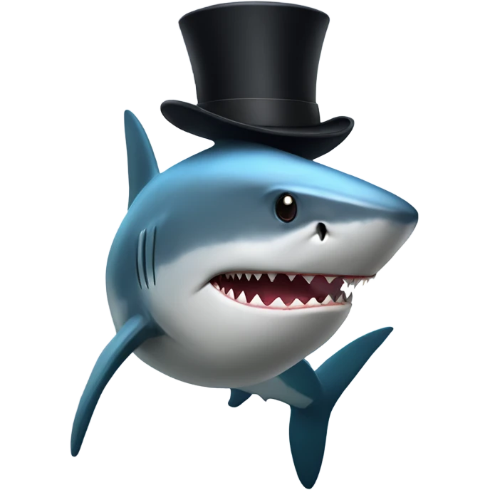 Shark with a top hat emoji