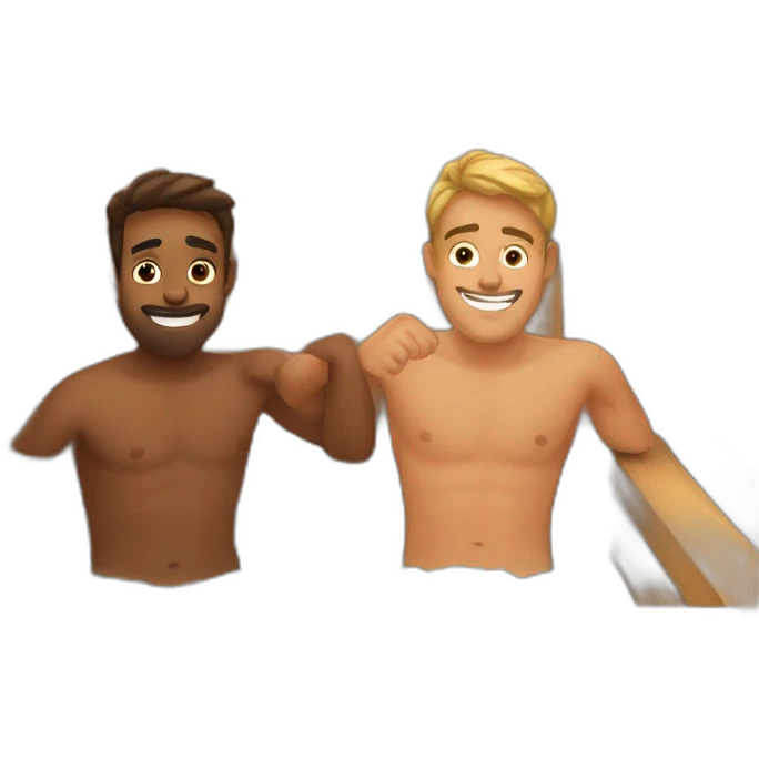 2 guys in sauna emoji
