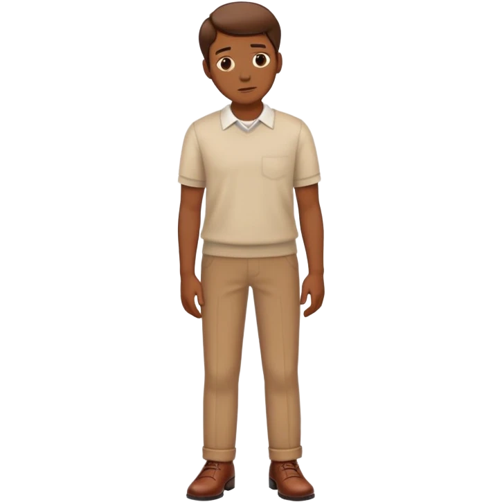 person standing and thinking, wearing brown shoes emoji