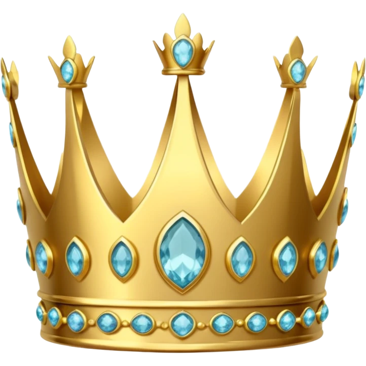 shiny gold crown with aquamarines emoji