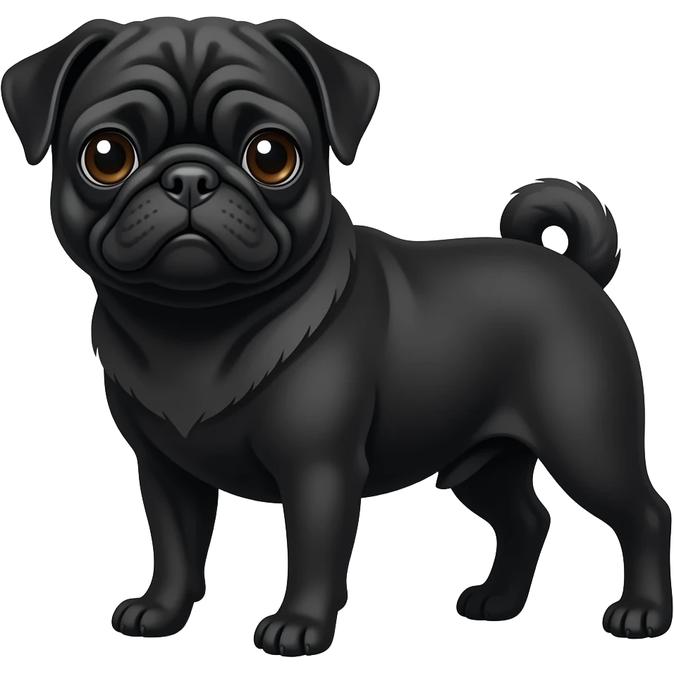 Emoji perro negro pug emoji