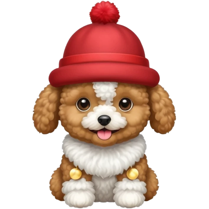 create a toy pudle with new years hat emoji