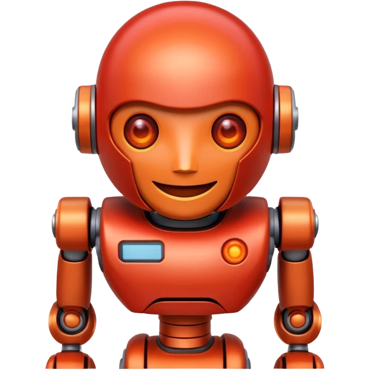 red and orange smiling robot emoji
