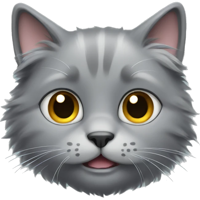 fluffy gray cat emoji