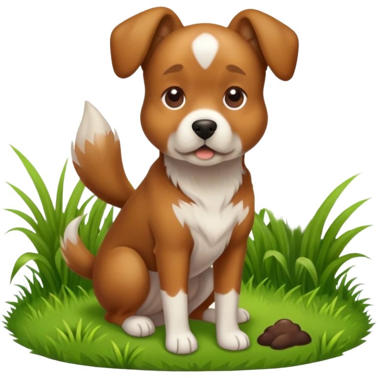 Dog pooping in yard emoji