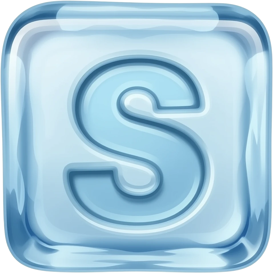 Letter S in frozen ice emoji