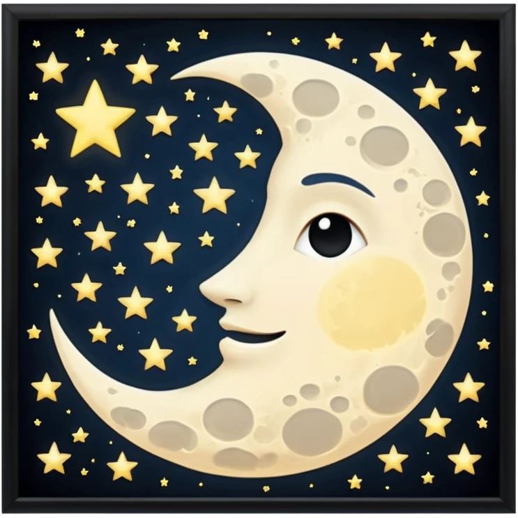 
esta noche solo las lula y estrellas sin fondo emoji