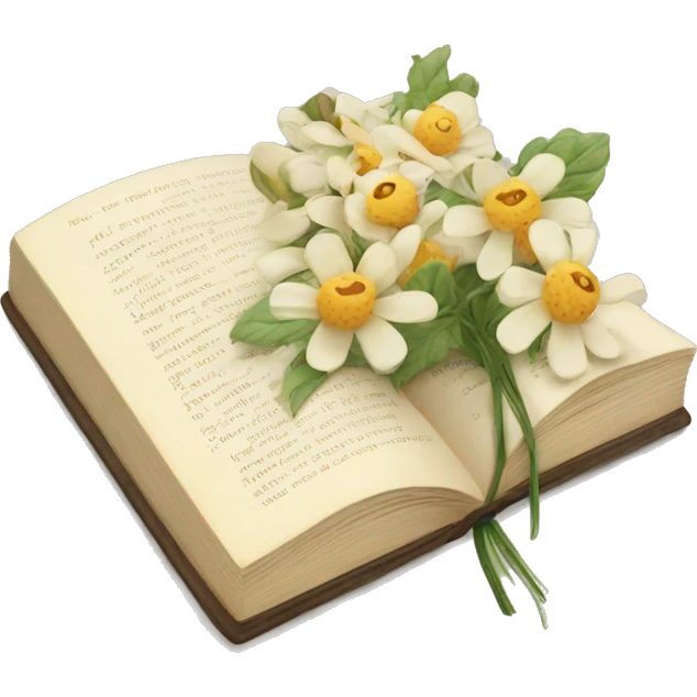 book with neutral flowers emoji