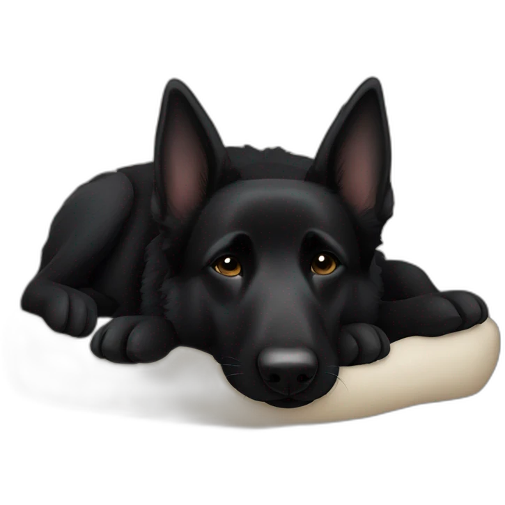 Black German shepherd sleeping emoji