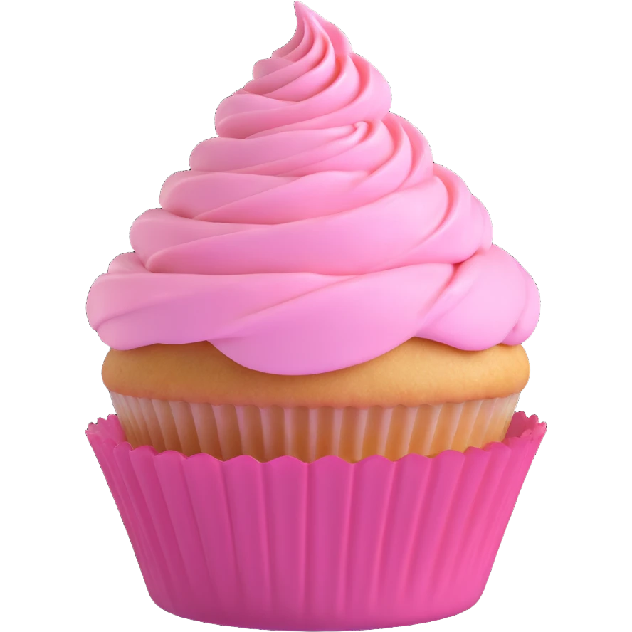 cupcake with pink icing emoji