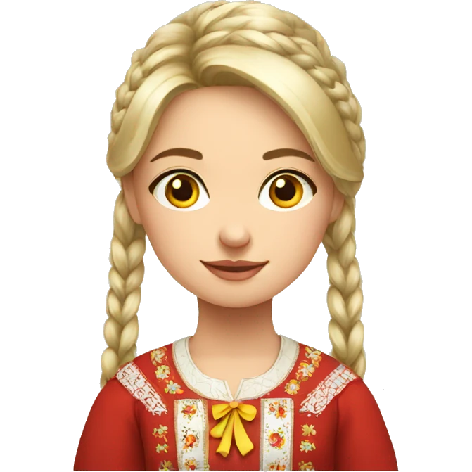 girl in ukrainian tradishional costume emoji