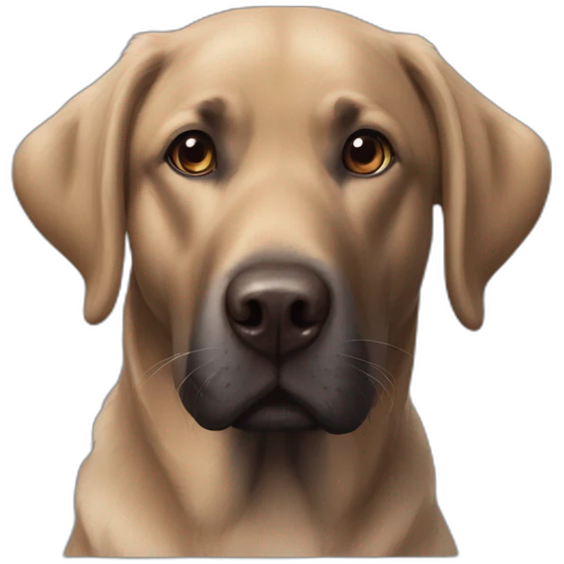 black labrador and an american berger emoji