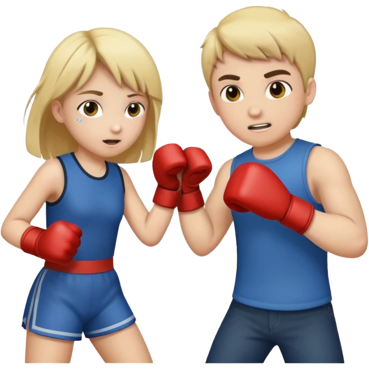 Girl punching a boy  emoji