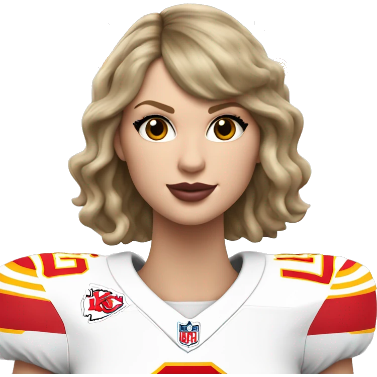 Taylor swift in chiefs Jersey ￼ emoji