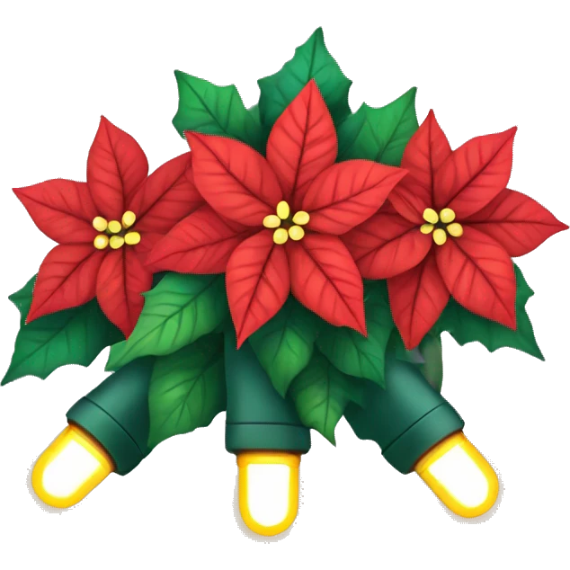 Christmas lights with poinsettias  emoji