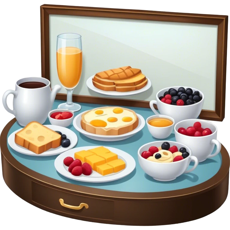 Hotel breakfast buffet isometric  emoji