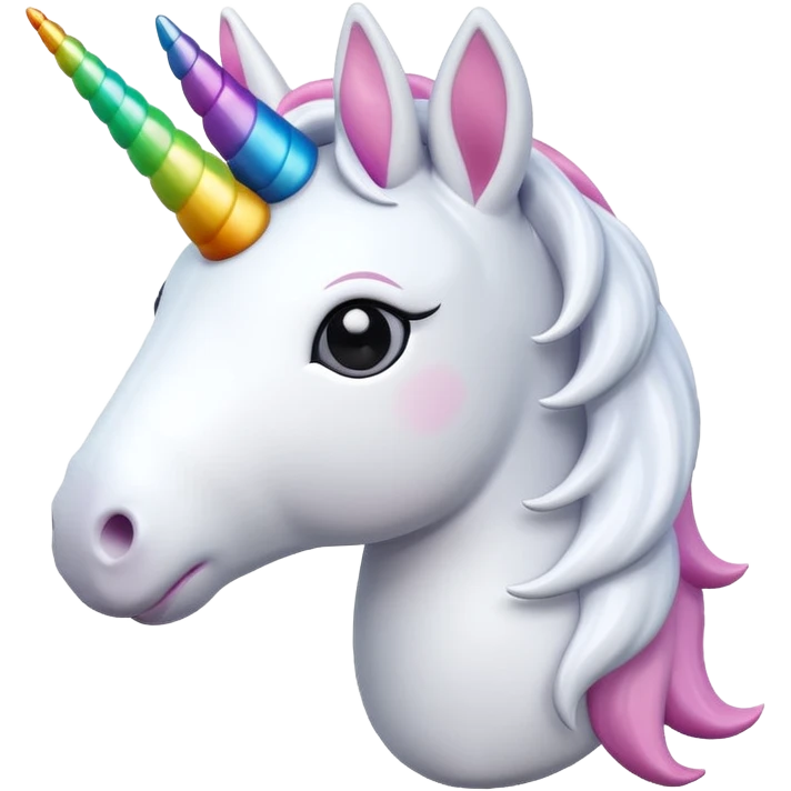 white unicorn toy facing camera emoji