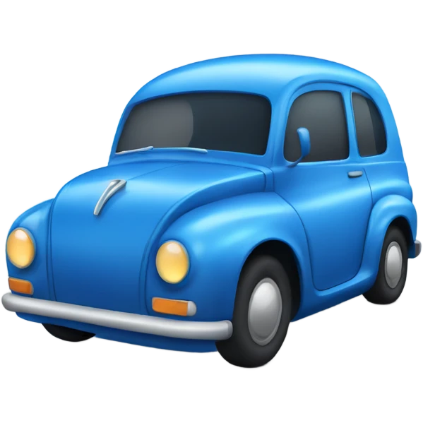 A sleek, blue vehicle with curved lines and a rounded body emoji