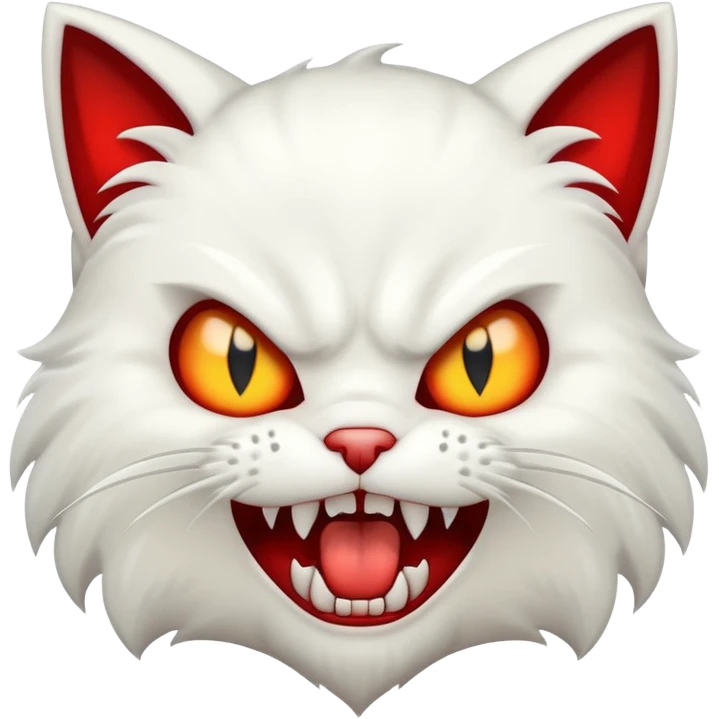 Vampire  cartoon cat with an angry expression emoji