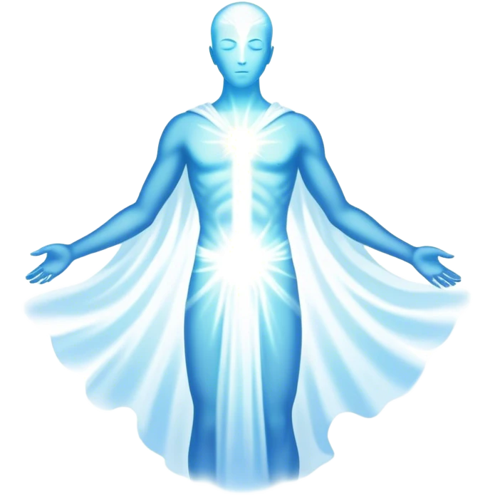 White strong spiritual aura emits from human silhouette  emoji