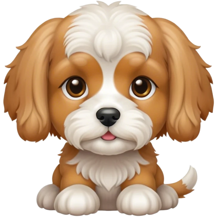 white and apricot coloured cavachon emoji