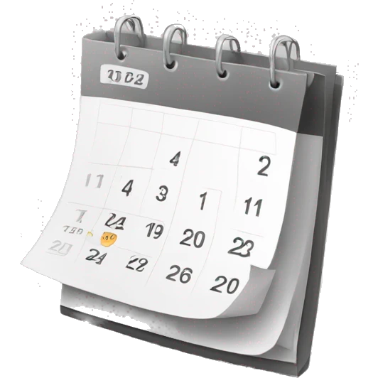 black and white calendar no dates emoji