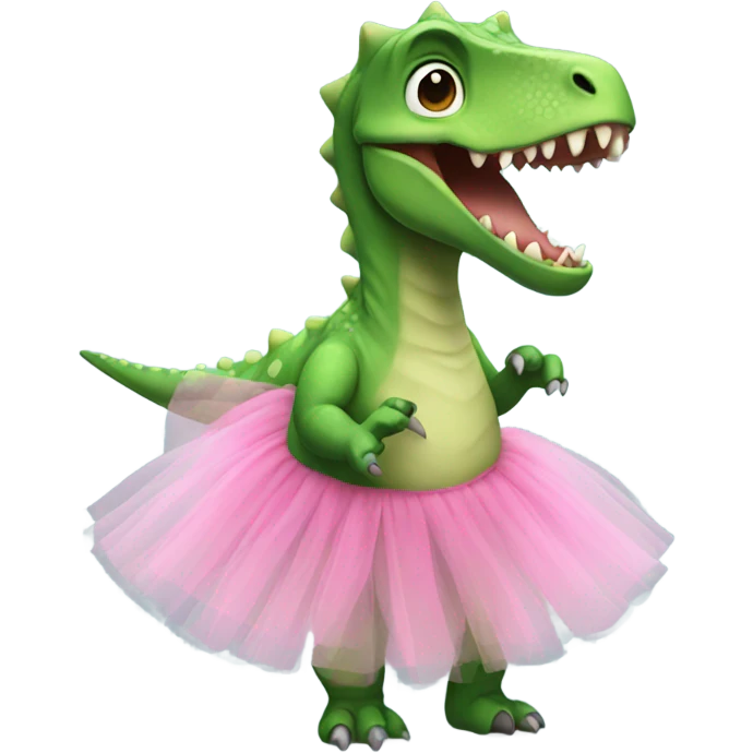 Dinosaur wearing a tutu emoji