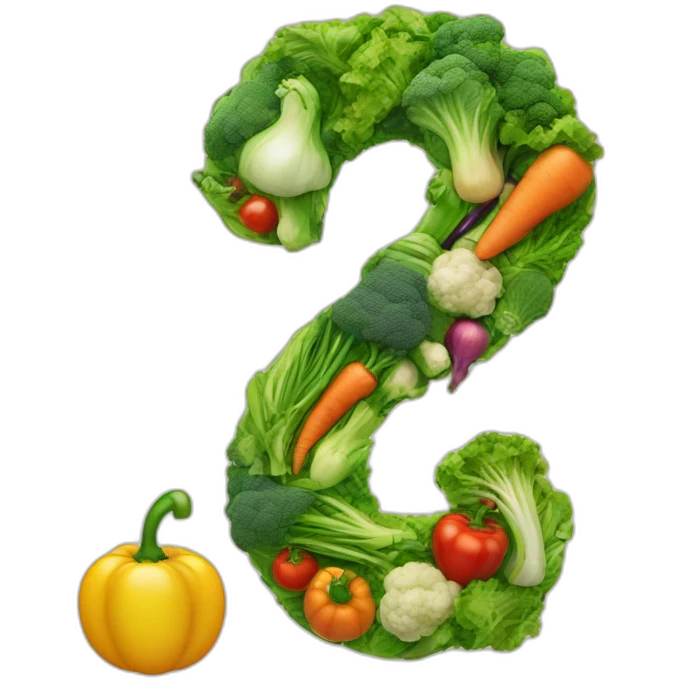 A QUESTION MARK MADE OF VEGETABLE emoji