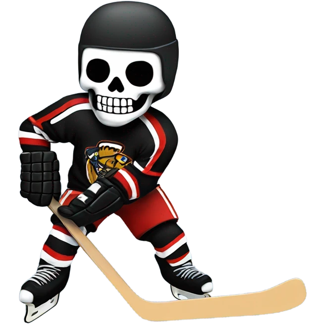 Skeleton hockey player mash-up emoji