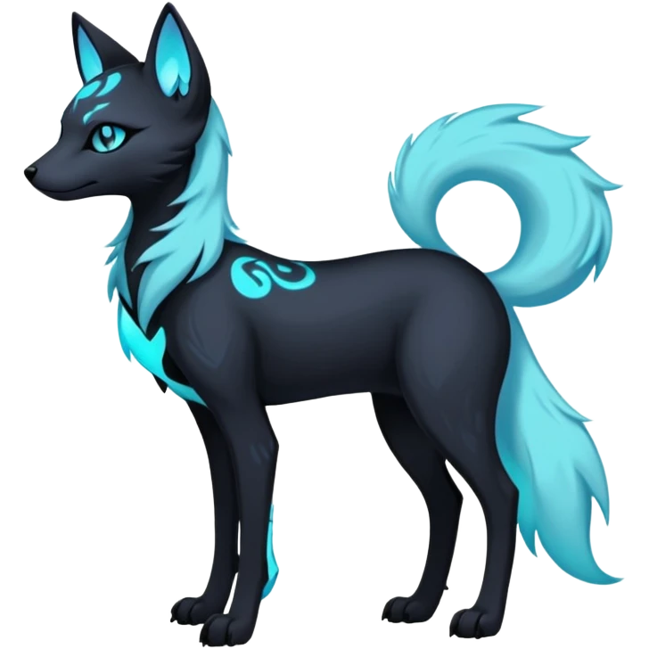 Multicolored gloomy glowing bioluminescent dark edgy gothic spooky cool badass pretty elegant realistic floral exotic Falvie-Fionbri-fursona, full body emoji