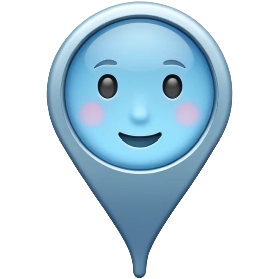 Soft blue location pin emoji