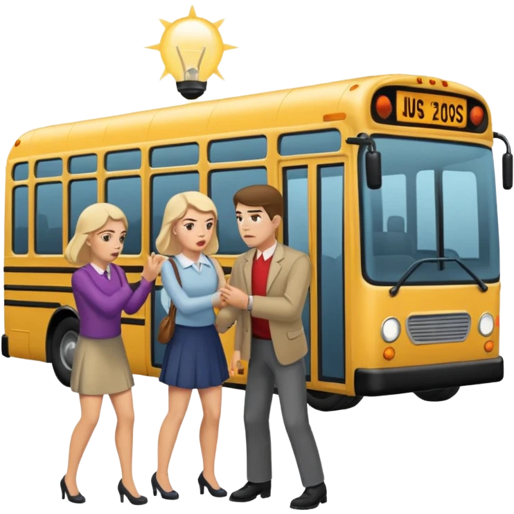 A man throwing one woman under a bus  emoji