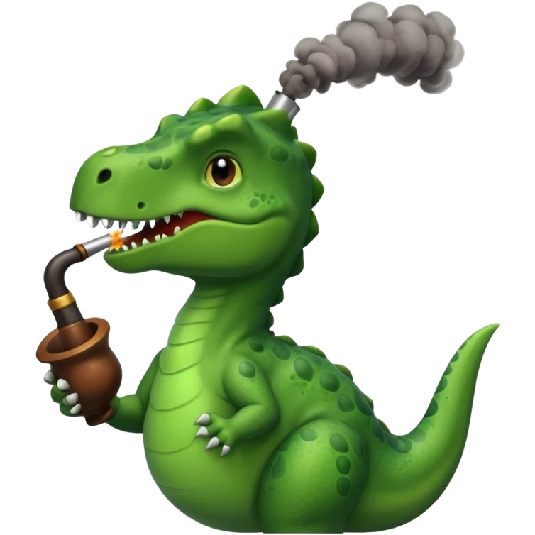 dinosaur smoking a pipe emoji