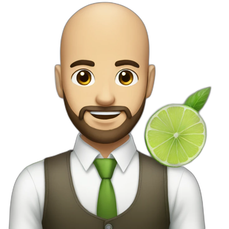 beard hair shaved boy with beard and with mojito emoji