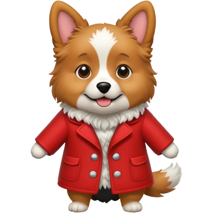 A dog with red clothers emoji