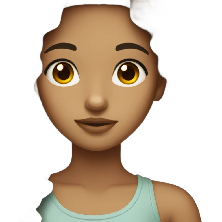 girl with dark brown wavy hair brown eyes and Olive skin emoji
