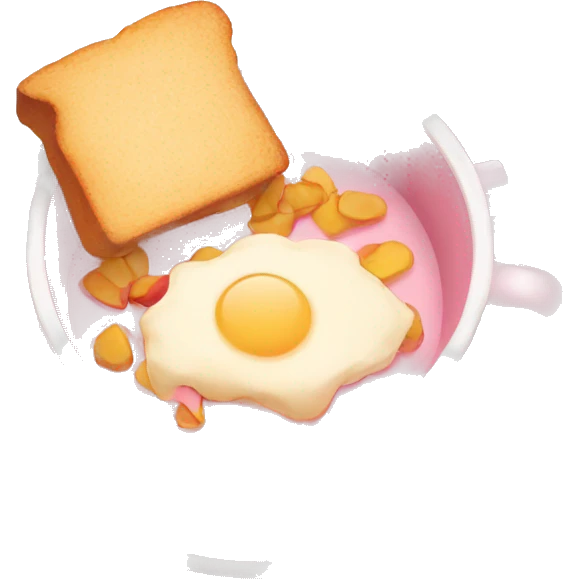Light pink mug and food plate emoji