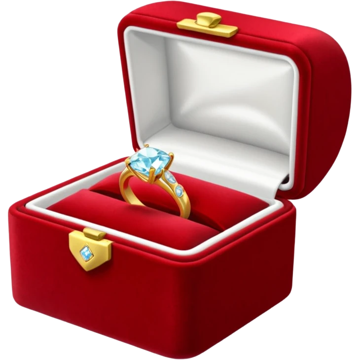 diamond jewelry ring in a red jewelry box emoji