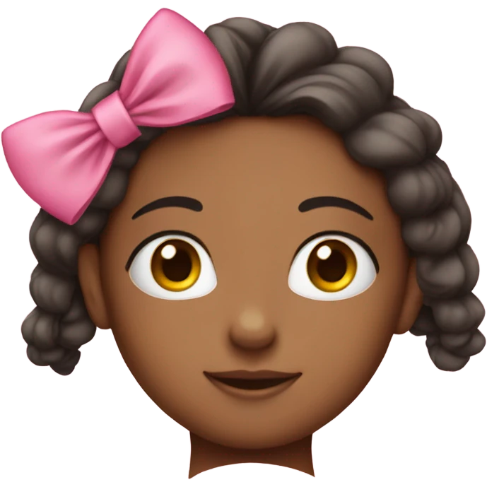 A pretty girl with pink bow in the head  emoji
