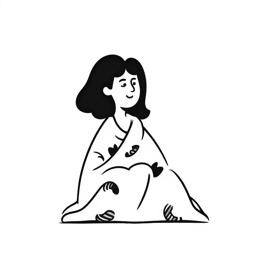 woman with blanket emoji